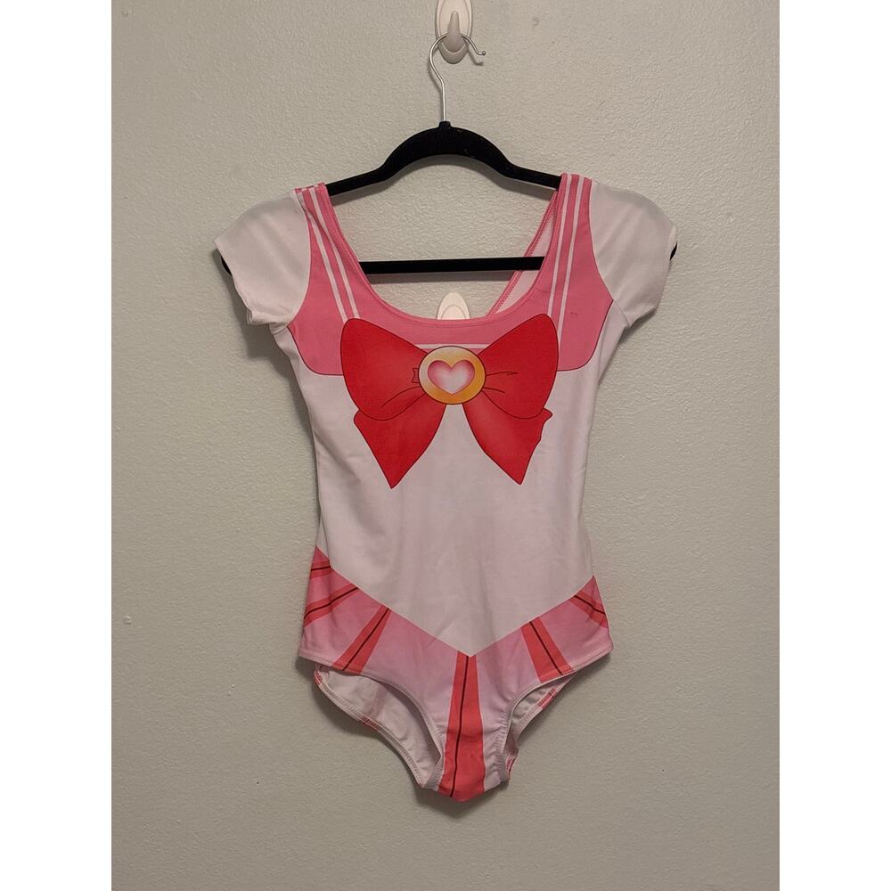 Sailor Moon Chibiusa Inspired Bodysuit – Cosplay Leotard with Bow Print